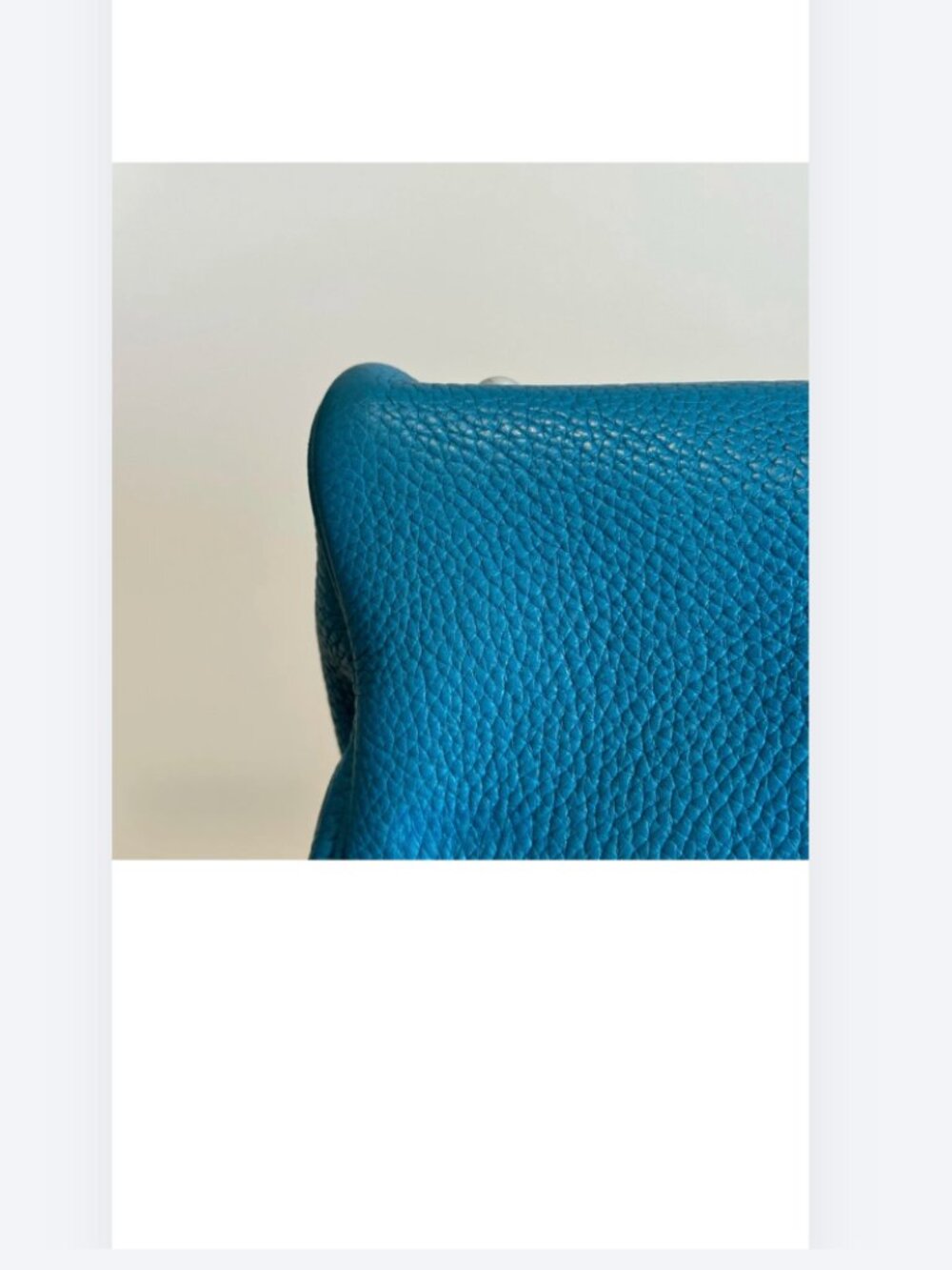 Pre Owned Hermes Taurillion Clemence Top Handle Bag Victoria 35 Tanzanite Blue - Picture 5 of 7